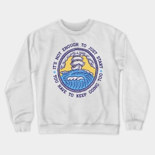 Sailing Ship Illustration Crewneck Sweatshirt